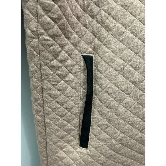 Marley Lilly Quilted 1/4 snap Pullover Sweater Womens XL Tan Sherpa lined Hooded - Picture 7 of 11